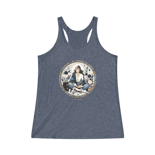 St. Therese of Lisieux V2 Women's Tri-Blend Racerback Tank