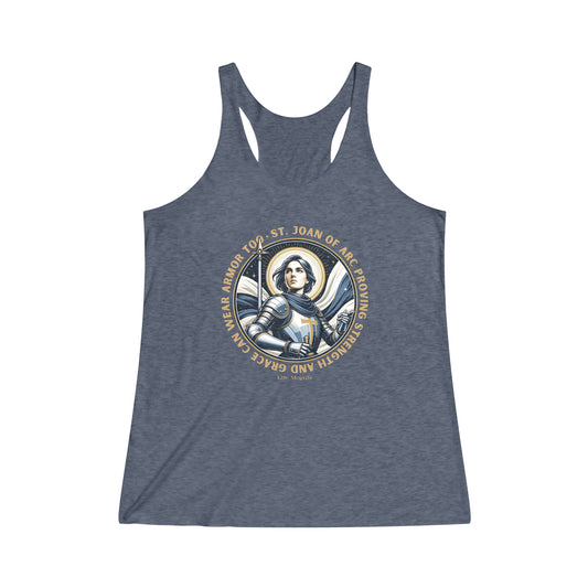 St. Joan of Arc V2 Women's Tri-Blend Racerback Tank