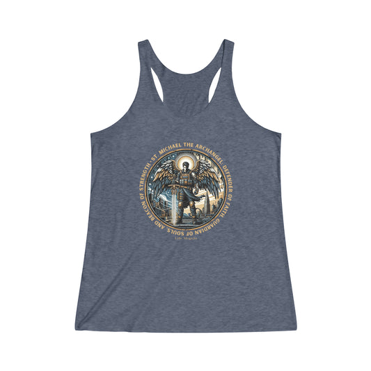 St. Michael the Archangel V2 Women's Tri-Blend Racerback Tank