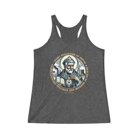 St. Augustine of Hippo V1 Women's Tri-Blend Racerback Tank