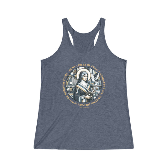 St. Teresa of Avila V1 Women's Tri-Blend Racerback Tank