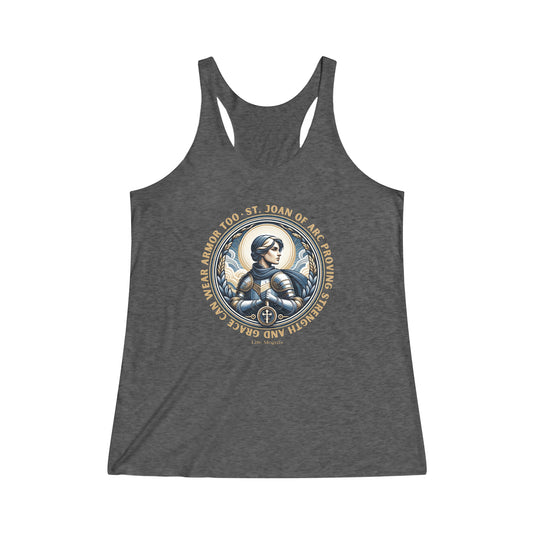 St. Joan of Arc V1 Women's Tri-Blend Racerback Tank