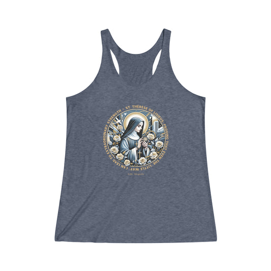 St. Therese of Lisieux V1 Women's Tri-Blend Racerback Tank